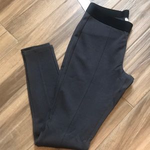 Grey Jeggings with black elastic band waistline